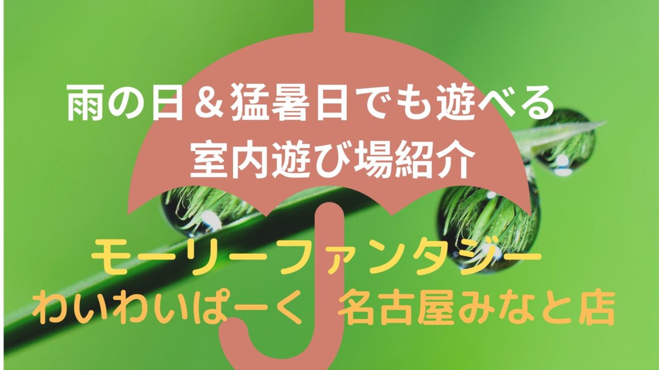 雨の日でも遊べる名古屋室内遊び場紹介 モーリーファンタジー わいわいぱーく 名古屋みなと店 しくじりママ後継者のブログ